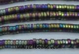 CHE684 15.5 inches 1*4mm tyre matte plated hematite beads