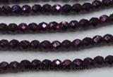 CHE704 15.5 inches 3mm faceted round plated hematite beads