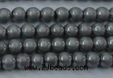 CHE720 15.5 inches 4mm round matte plated hematite beads wholesale