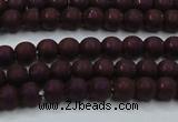 CHE724 15.5 inches 4mm round matte plated hematite beads wholesale