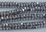 CHE734 15.5 inches 4*8mm faceted rondelle plated hematite beads