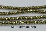 CHE736 15.5 inches 2*3mm faceted rondelle plated hematite beads