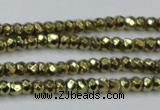 CHE737 15.5 inches 2*4mm faceted rondelle plated hematite beads