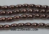 CHE741 15.5 inches 3*5mm rice plated hematite beads wholesale