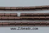 CHE745 15.5 inches 2*4mm tube plated hematite beads wholesale