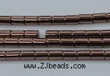 CHE745 15.5 inches 2*4mm tube plated hematite beads wholesale