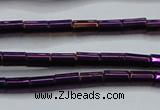 CHE749 15.5 inches 3*5mm tube plated hematite beads wholesale