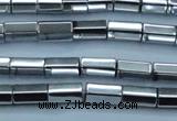 CHE751 15.5 inches 5*8mm faceted tube plated hematite beads
