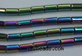 CHE764 15.5 inches 2*4mm tube plated hematite beads wholesale