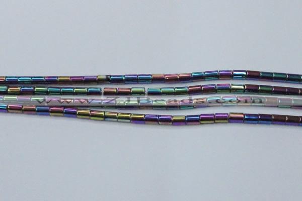 CHE770 15.5 inches 3*5mm tube plated hematite beads wholesale