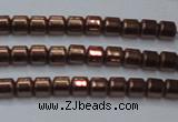 CHE777 15.5 inches 2*2mm drum plated hematite beads wholesale
