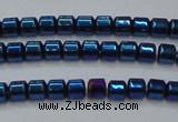 CHE781 15.5 inches 2*2mm drum plated hematite beads wholesale