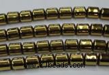 CHE787 15.5 inches 4*4.5mm drum plated hematite beads wholesale