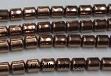 CHE788 15.5 inches 4*4.5mm drum plated hematite beads wholesale