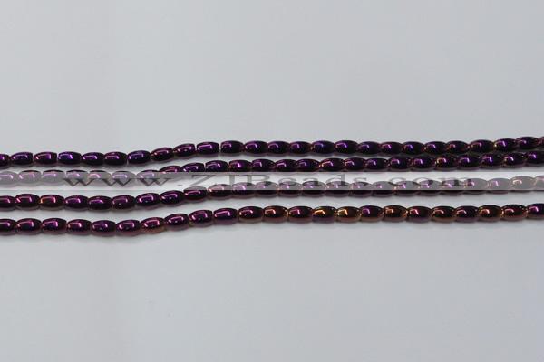 CHE797 15.5 inches 3*5mm rice plated hematite beads wholesale