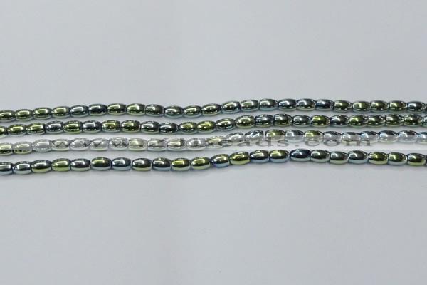 CHE798 15.5 inches 3*5mm rice plated hematite beads wholesale