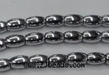 CHE801 15.5 inches 4*6mm rice plated hematite beads wholesale