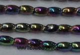 CHE804 15.5 inches 4*6mm rice plated hematite beads wholesale