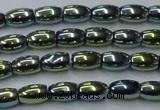 CHE806 15.5 inches 4*6mm rice plated hematite beads wholesale