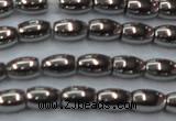 CHE810 15.5 inches 5*8mm rice plated hematite beads wholesale