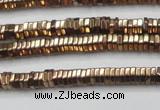 CHE826 15.5 inches 1*2mm hexagon plated hematite beads wholesale