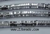 CHE833 15.5 inches 1*3mm hexagon plated hematite beads wholesale