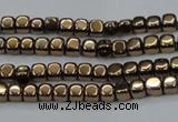 CHE854 15.5 inches 2*2mm dice platedhematite beads wholesale