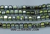 CHE855 15.5 inches 2*2mm dice platedhematite beads wholesale