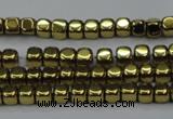 CHE856 15.5 inches 2*2mm dice platedhematite beads wholesale