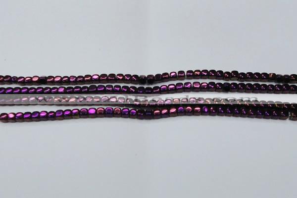 CHE861 15.5 inches 3*3mm dice platedhematite beads wholesale