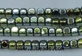 CHE863 15.5 inches 3*3mm dice platedhematite beads wholesale