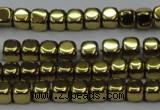 CHE868 15.5 inches 4*4mm dice platedhematite beads wholesale