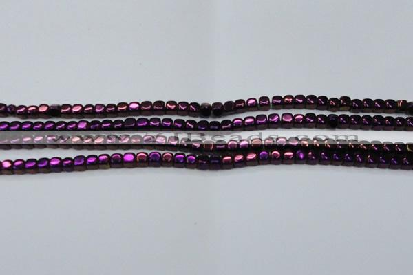 CHE870 15.5 inches 4*4mm dice platedhematite beads wholesale