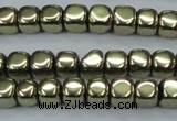 CHE875 15.5 inches 2*2mm dice plated hematite beads wholesale