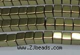 CHE880 15.5 inches 3*3mm cube plated hematite beads wholesale