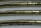 CHE883 15.5 inches 3*5mm tube plated hematite beads wholesale
