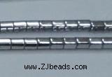 CHE886 15.5 inches 2*2mm faceted tube plated hematite beads wholesale