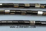 CHE887 15.5 inches 2*2mm faceted tube plated hematite beads wholesale