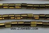 CHE889 15.5 inches 2*2mm faceted tube plated hematite beads wholesale