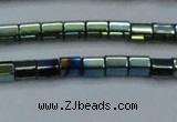 CHE890 15.5 inches 2*2mm faceted tube plated hematite beads wholesale