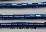 CHE892 15.5 inches 2*2mm faceted tube plated hematite beads wholesale