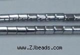 CHE896 15.5 inches 3*3mm faceted tube plated hematite beads wholesale