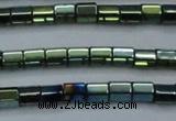 CHE900 15.5 inches 3*3mm faceted tube plated hematite beads wholesale