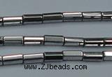 CHE905 15.5 inches 2*4mm faceted tube plated hematite beads wholesale