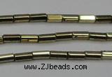 CHE907 15.5 inches 2*4mm faceted tube plated hematite beads wholesale