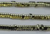 CHE920 15.5 inches 1*3mm triangle plated hematite beads wholesale