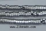 CHE928 15.5 inches 1*2*3mm oval plated hematite beads wholesale