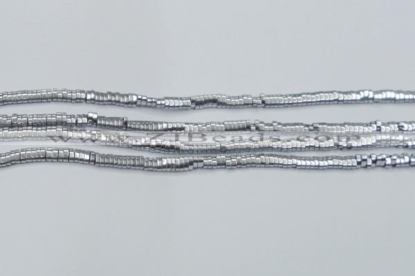 CHE928 15.5 inches 1*2*3mm oval plated hematite beads wholesale