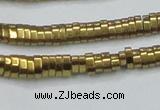 CHE931 15.5 inches 1*2*3mm oval plated hematite beads wholesale