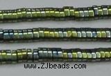 CHE932 15.5 inches 1*2*3mm oval plated hematite beads wholesale